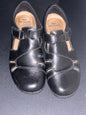 Origins Women’s Black Leather Round Toe Ankle Strap Shoes size 9