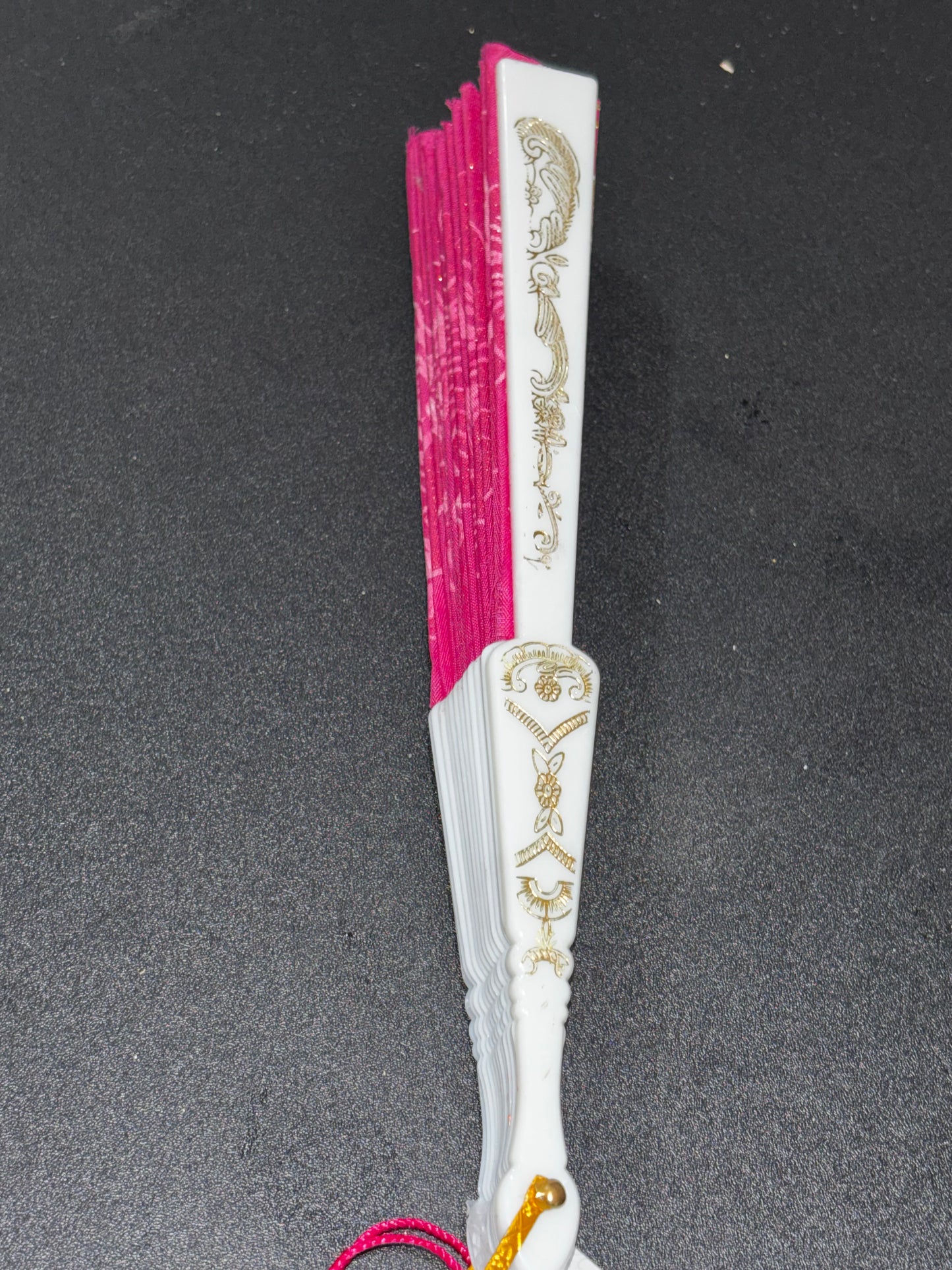 Pink White Floral Design Women’s Hand Fan