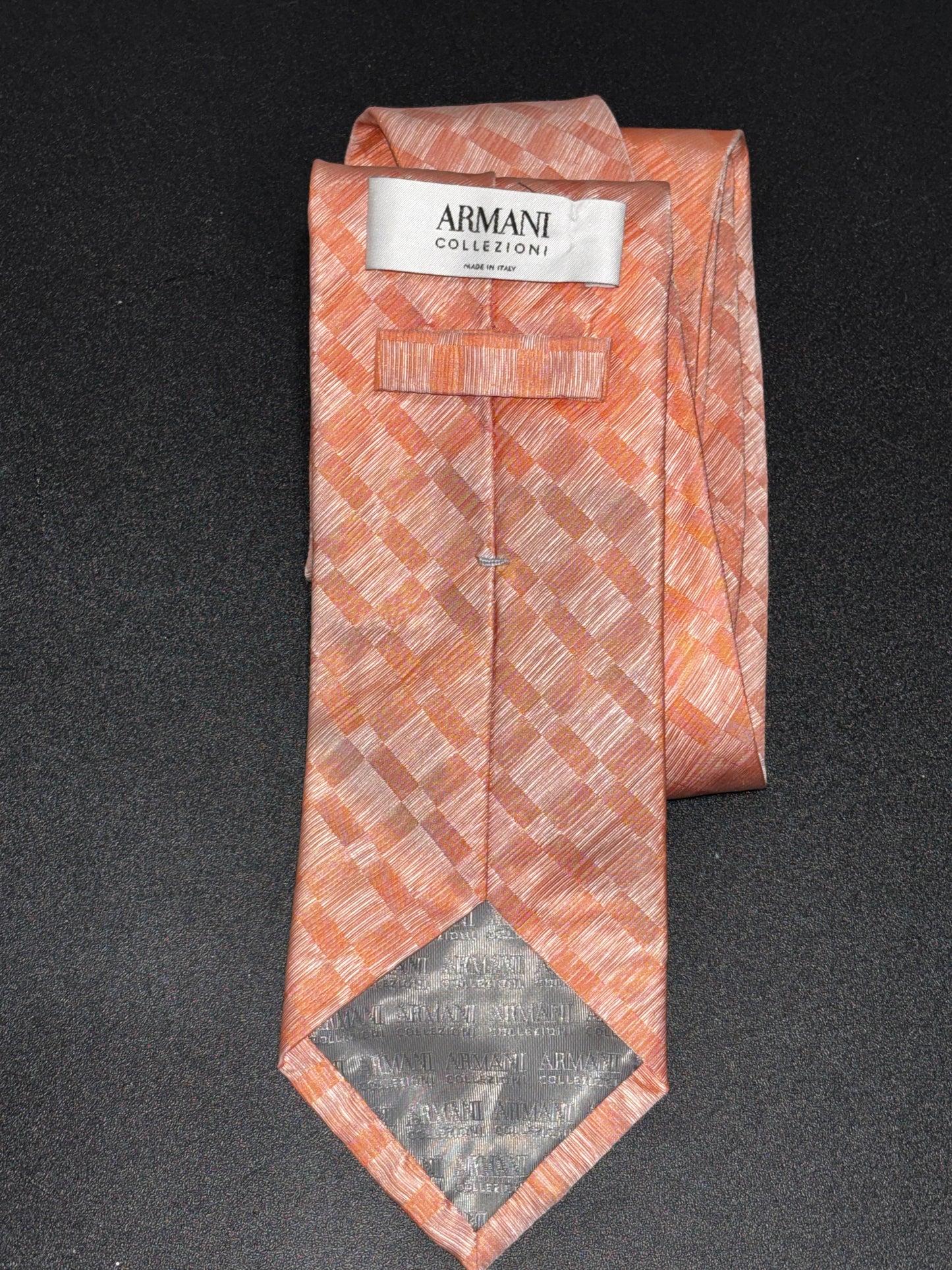 Armani Men’s Peach Orange Silk Tie