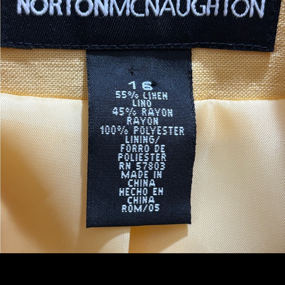 Yellow Blazer Women’s Jacket with Rose Brooch by Norton McNaughton