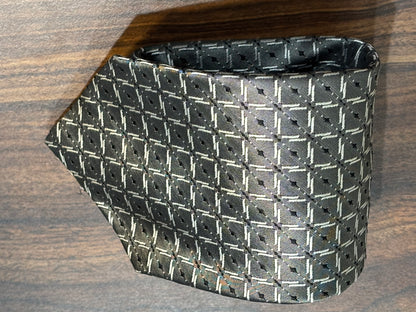 Bellini Gray Geometric Tie 100% Silk 56”