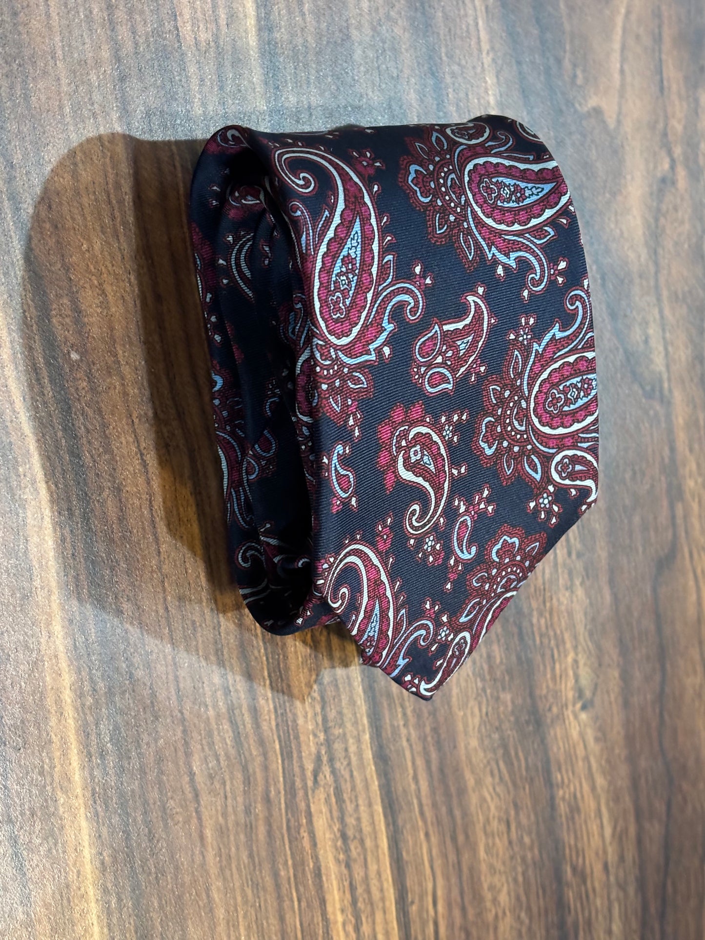 Liberty Black w/ Red & Blue Paisley Design Tie 100% Silk 56”