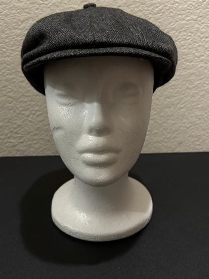 Born to Love Paperboy Hat Charcoal Gray Kids Large. Adult XS