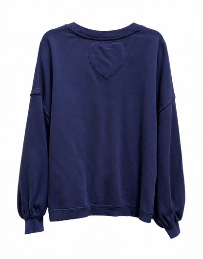 Free People, blue oversize sweatshirt women’s size medium ￼