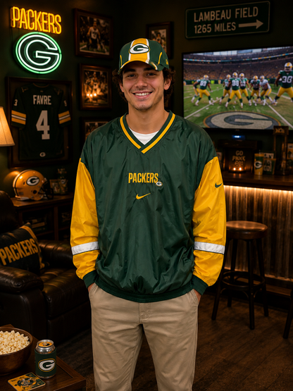 Nike Pro Line Vintage Green Bay Packers NFL Reversible Pullover - Size XL