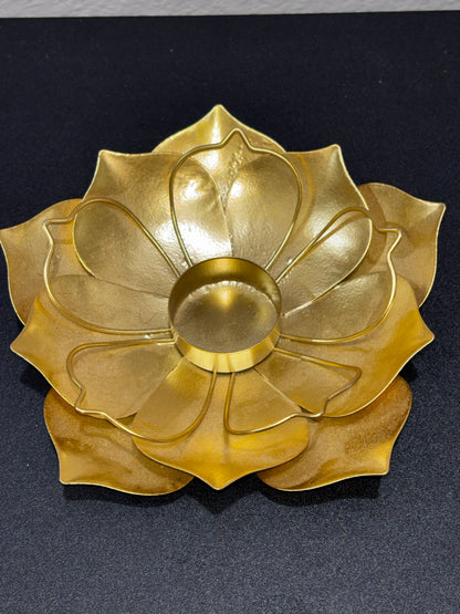 Gold Metal Flower Tealight holder