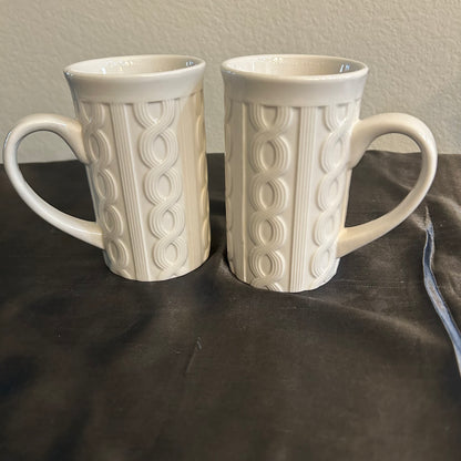 White Sweater Mug Set (2) 12oz