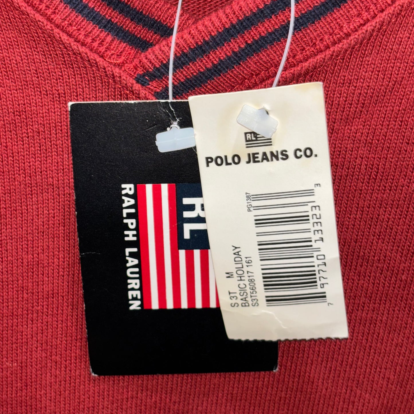 Polo Jeans Co. Ralph Lauren Brick Red Long Sleeve V Neck Pullover