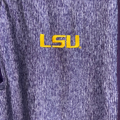 Louisiana State University (LSU) purple 1/4 Zip long sleeve Pullover shirt by Antigua