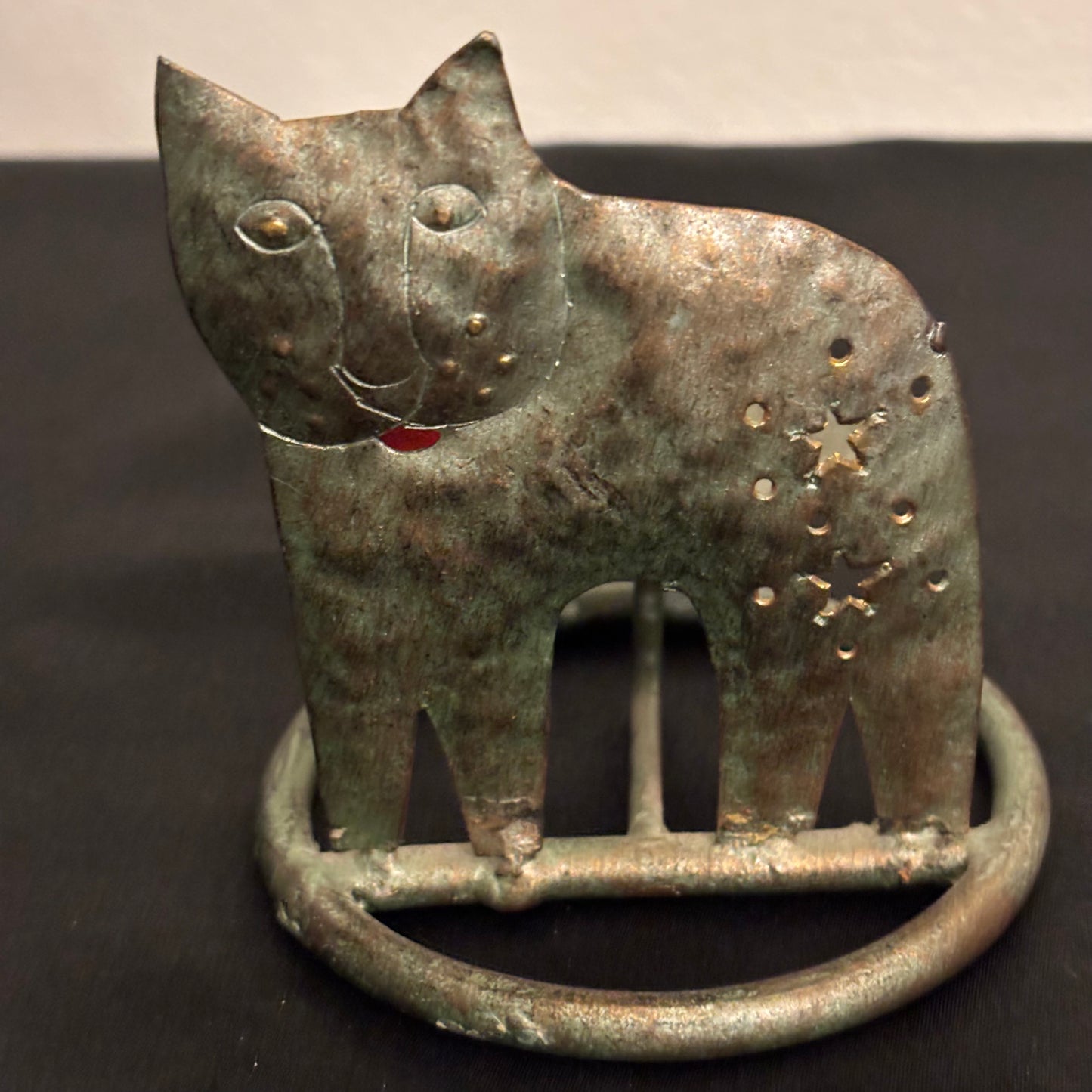 Cat Metal tea light holder