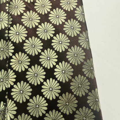 Brown and Mint Green Floral Design Men’s Tie
