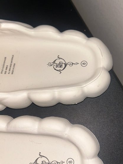 Solemates White Cloud Design Slides women size 8