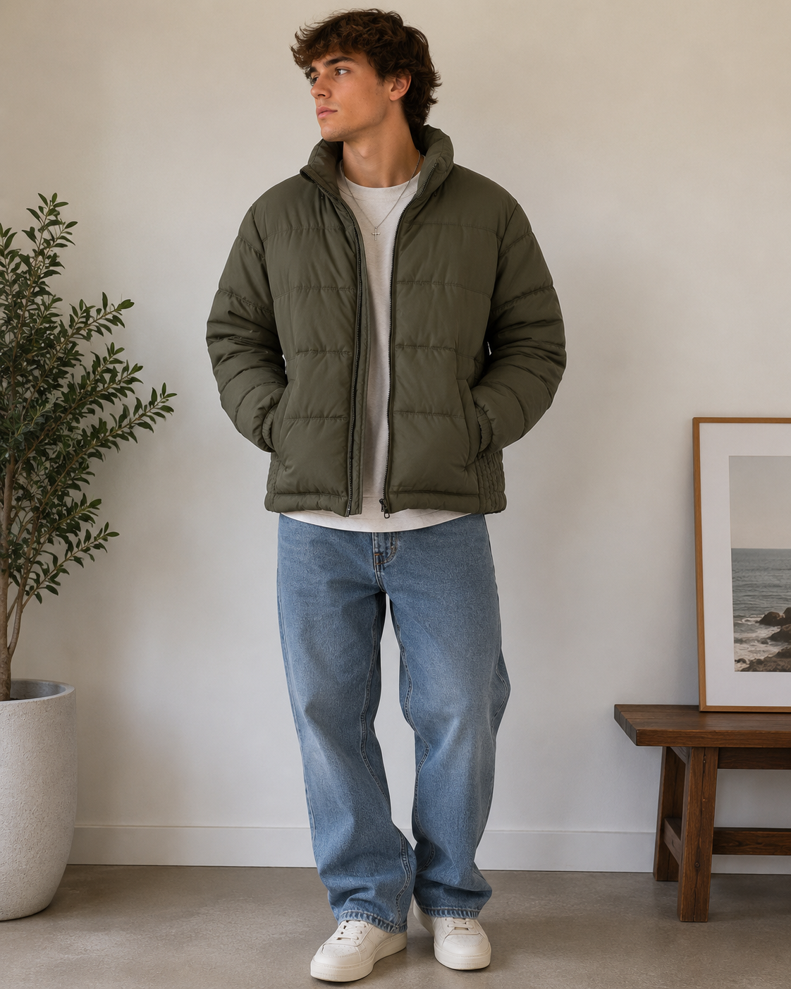 Olive Green Puffer Jacket size 2XL Old Navy