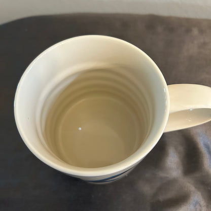 Mug White w/ Blue and Gold Monogram “K”