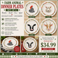 Farm Animal Plates 8”