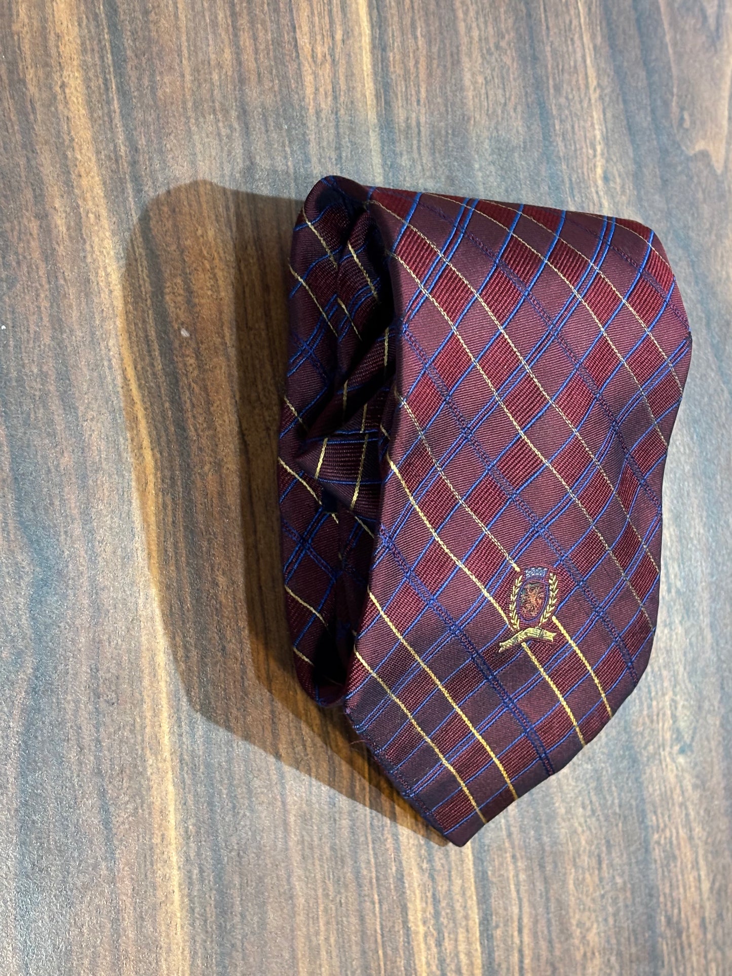 Tommy Hilfiger Red w/ Stripes Tie 100% Silk 60”