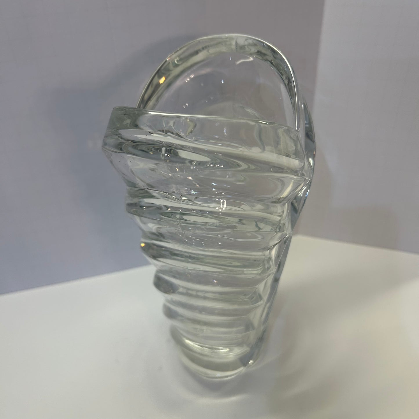 Mikasa Wyndham Heart Shape Glass Crystal Vase 9”