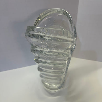 Mikasa Wyndham Heart Shape Glass Crystal Vase 9”