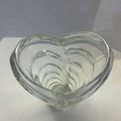 Mikasa Wyndham Heart Shape Glass Crystal Vase 9”