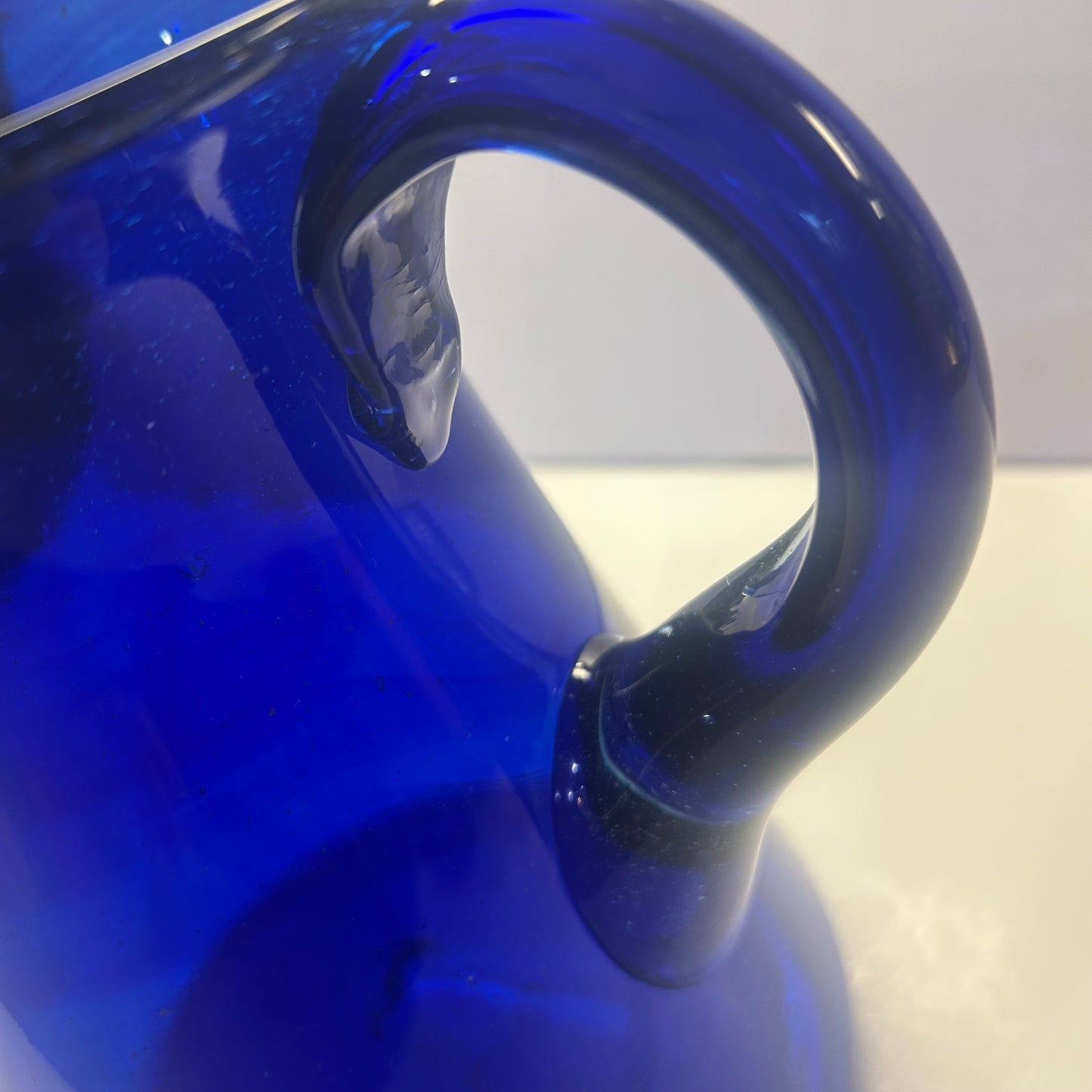 Cobalt Blue decorative ￼Glass Pitcher