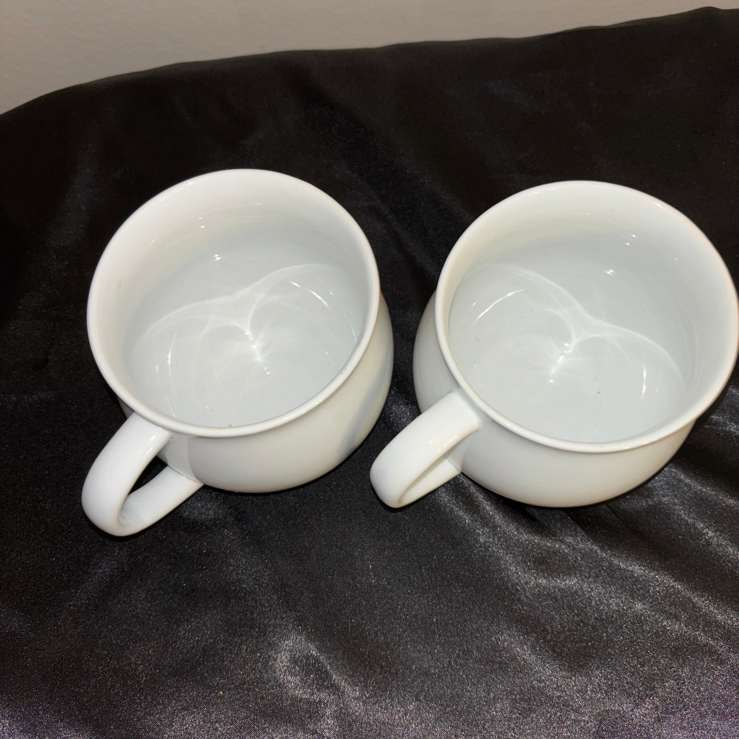 Pottery Barn large White ceramic mugs, set of two “Rudolph” Raindeer