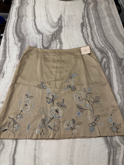 Covington Woman Tan Floral Embroidered Skirt size 16