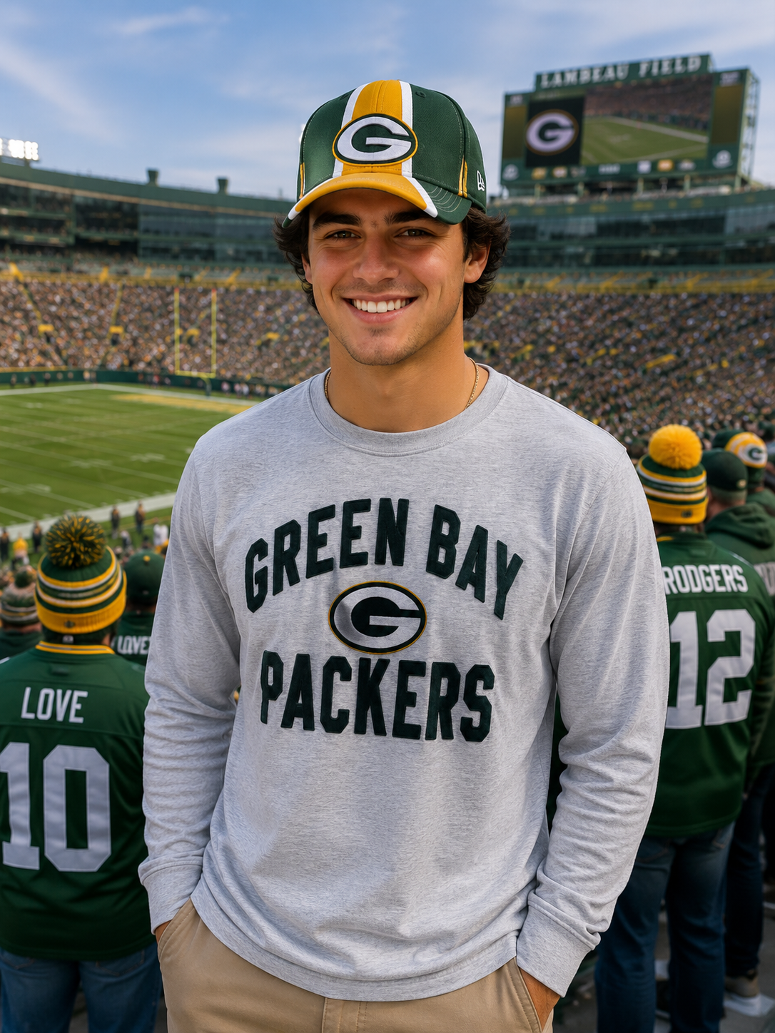 Green Bay Packers Gray and Green Sweatshirt Women’s Medium
