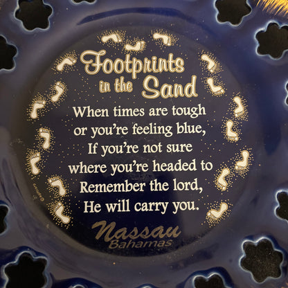 Footsteps Inspirational Dish Navy Blue Ceramic 6x6in