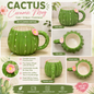 Green Cactus and Pink Flower mug