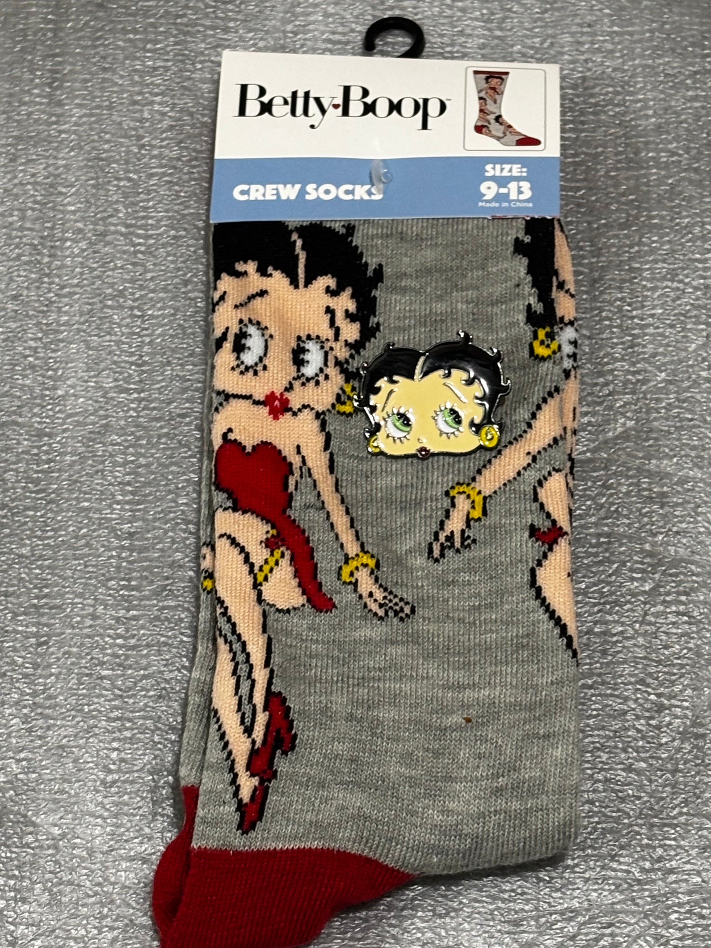 Betty Boo Socks and decorative brooch pin