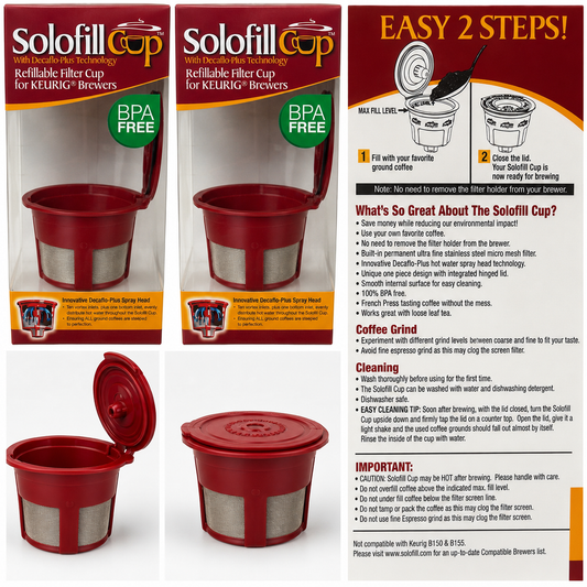Solofill Keureg  refillable filter cups set of 2