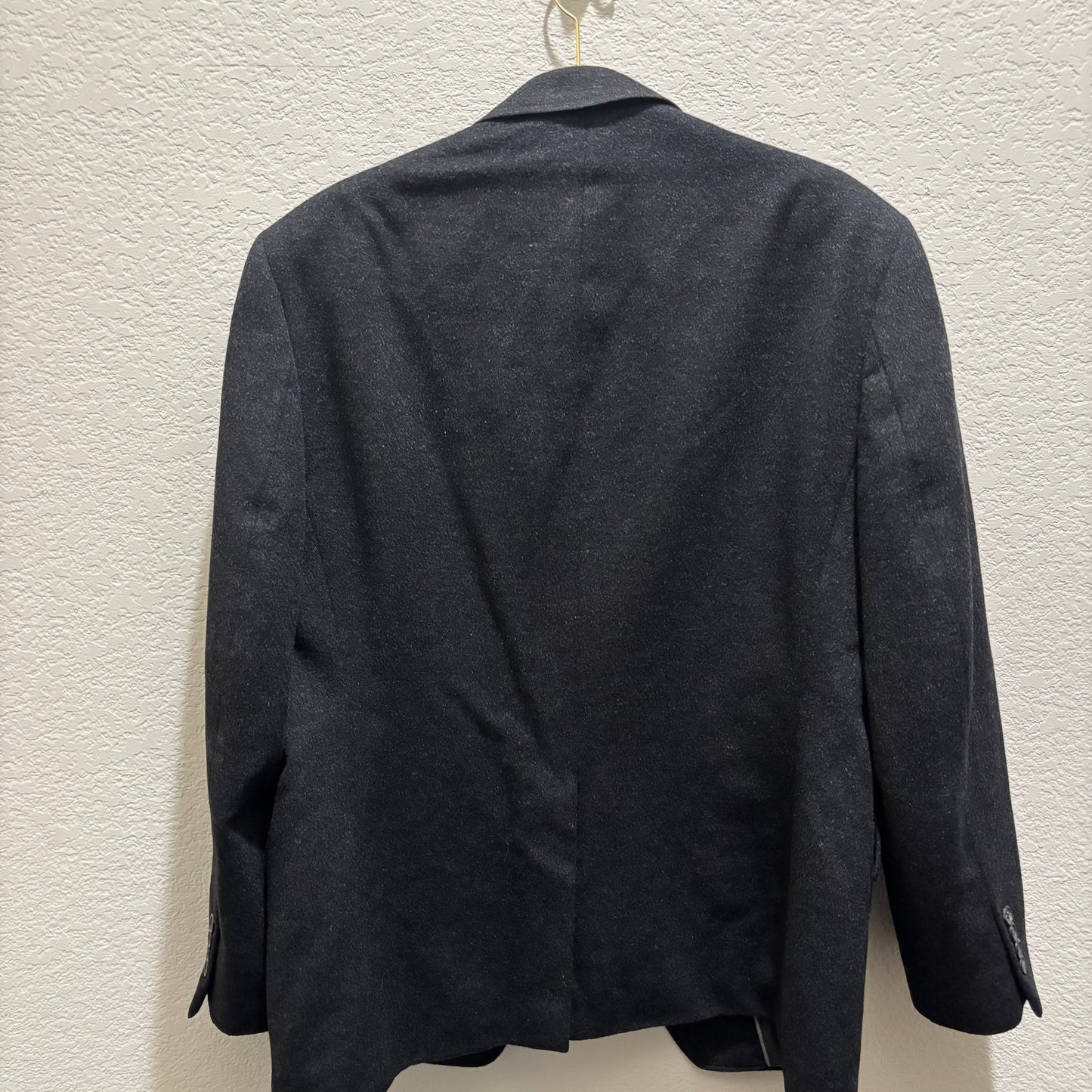 Luca Bertoni Dark Charcoal Gray/Black Wool Blazer Men’s