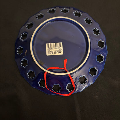 Footsteps Inspirational Dish Navy Blue Ceramic 6x6in