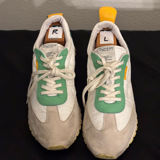 Oncept Green and White Sneakers Men’s size 9