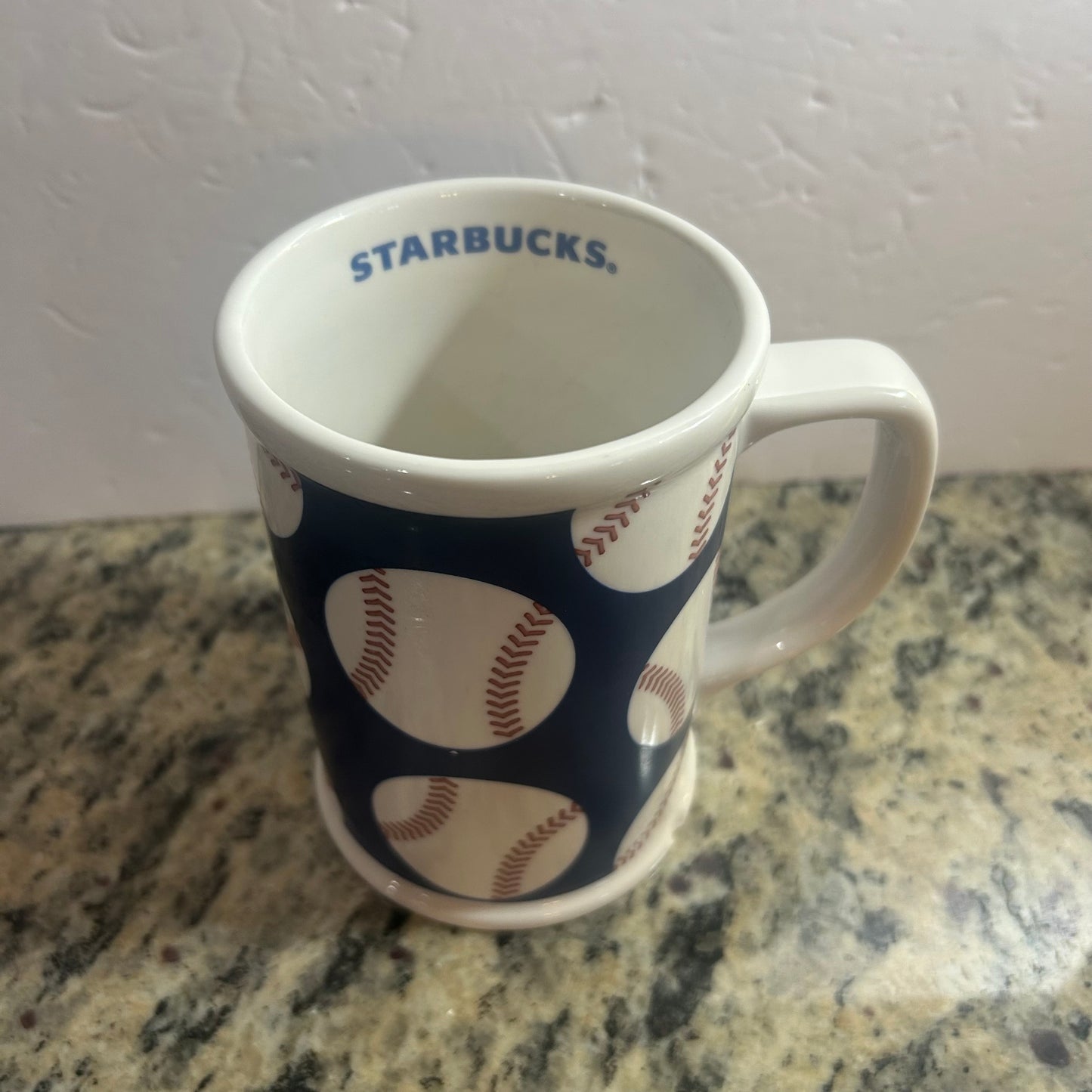Starbucks BaseBall Blue & White Mug