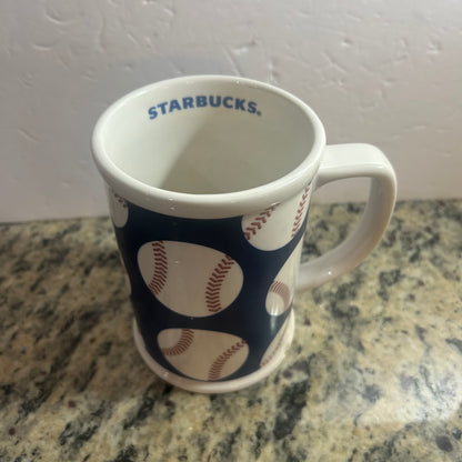 Starbucks BaseBall Blue & White Mug