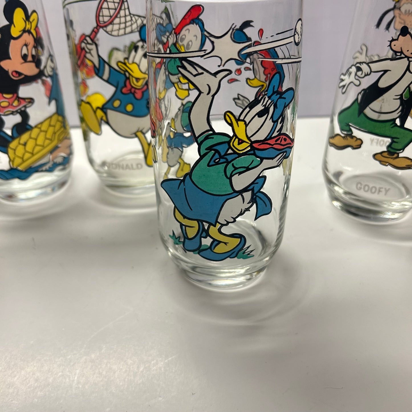 Vintage Disney Characters Micky and Friends Glasses 12oz (Set of 5)