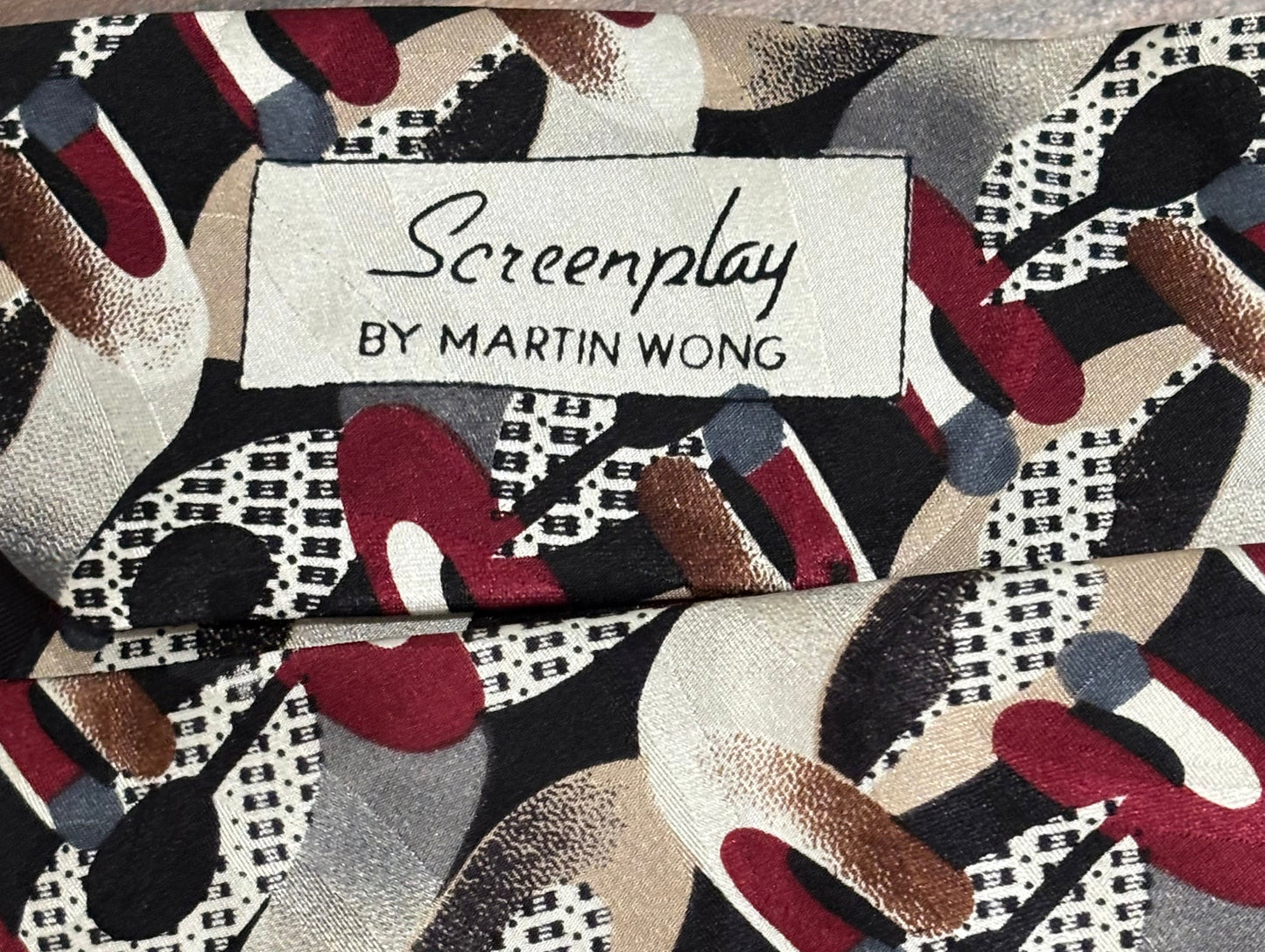 Martin Wong Screen Play Tie 100% Silk 54”
