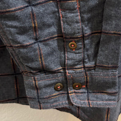 Carbon 2 cobalt, gray and rust plaid long sleeve button down shirt, men size 3XL NWT