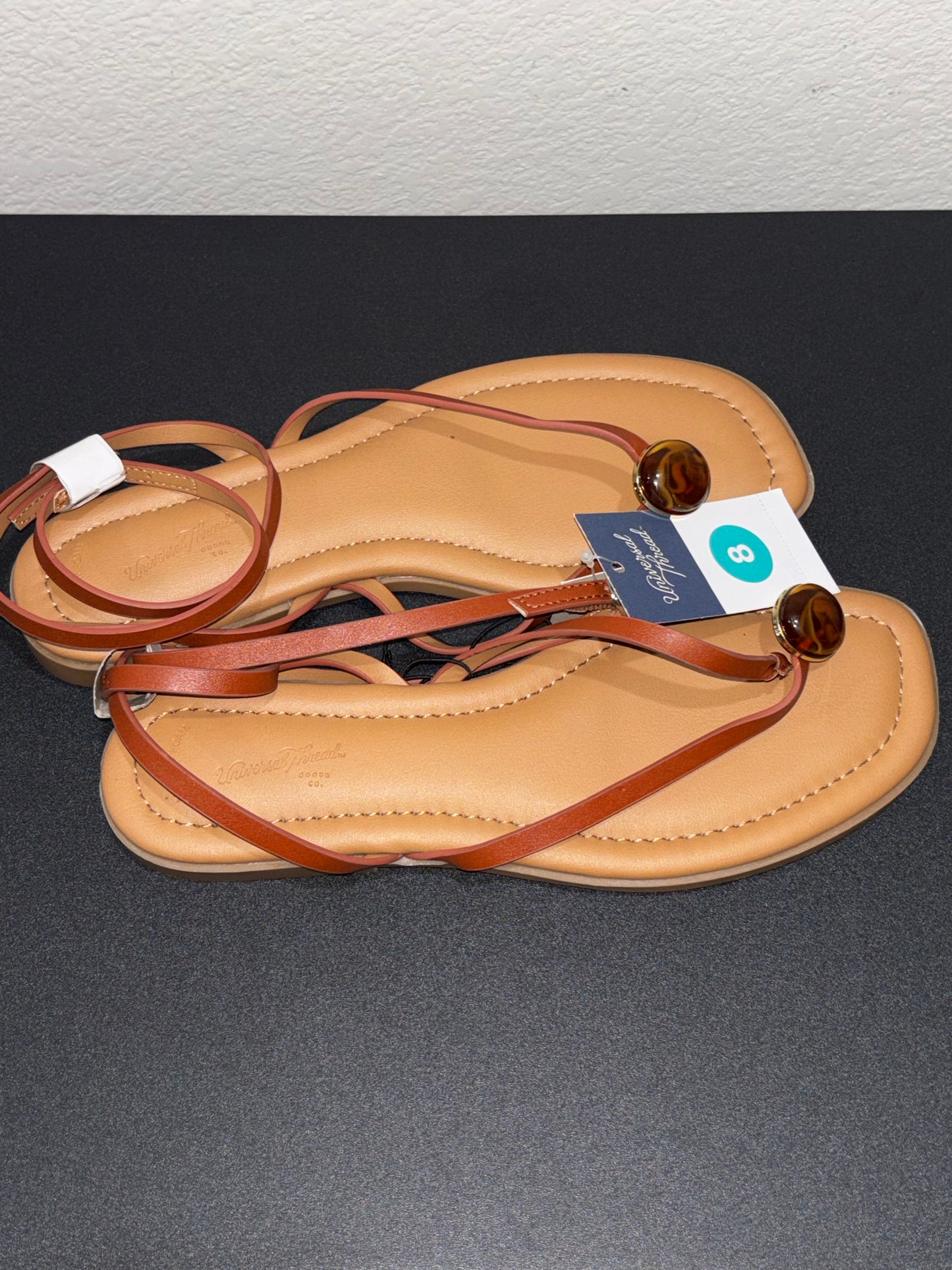 Universal Thread Thong Ankle wrap sandals with decorative stone Women’s size 8 NWT