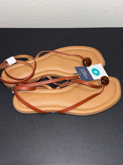 Universal Thread Thong Ankle wrap sandals with decorative stone Women’s size 8 NWT