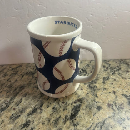 Starbucks BaseBall Blue & White Mug