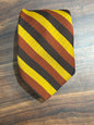 The Men’s Store Yellow, Brown, Black Striped Tie 56”