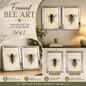 Bee Themed Mirror Framed Wall Art 8x11” set of 2