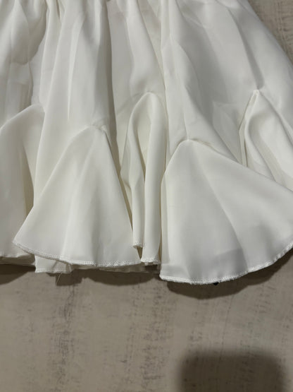 Avid Love Women’s White Ruffle Mini Skirt