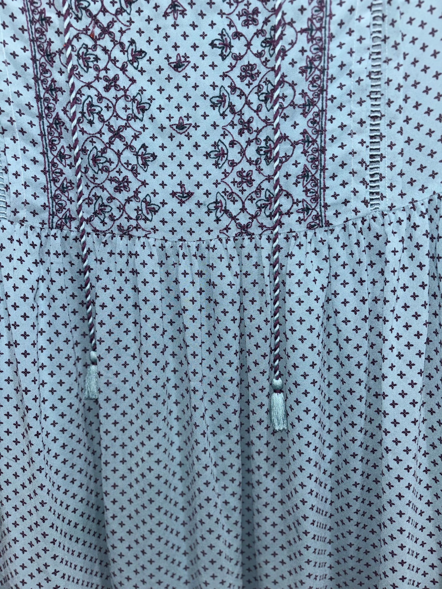 Boho Teal Navy Blue Midi Dress by Time Tru
