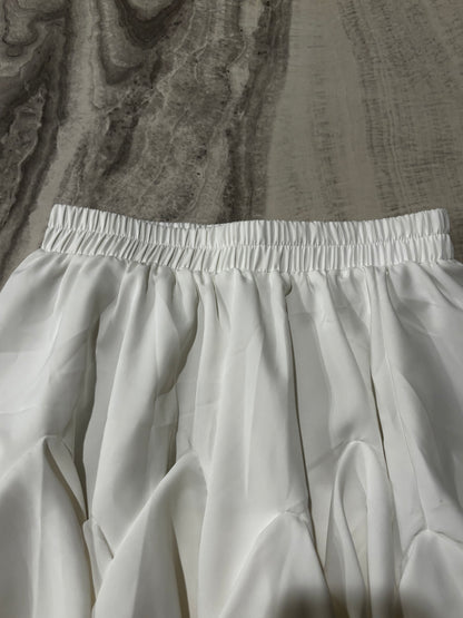 Avid Love Women’s White Ruffle Mini Skirt