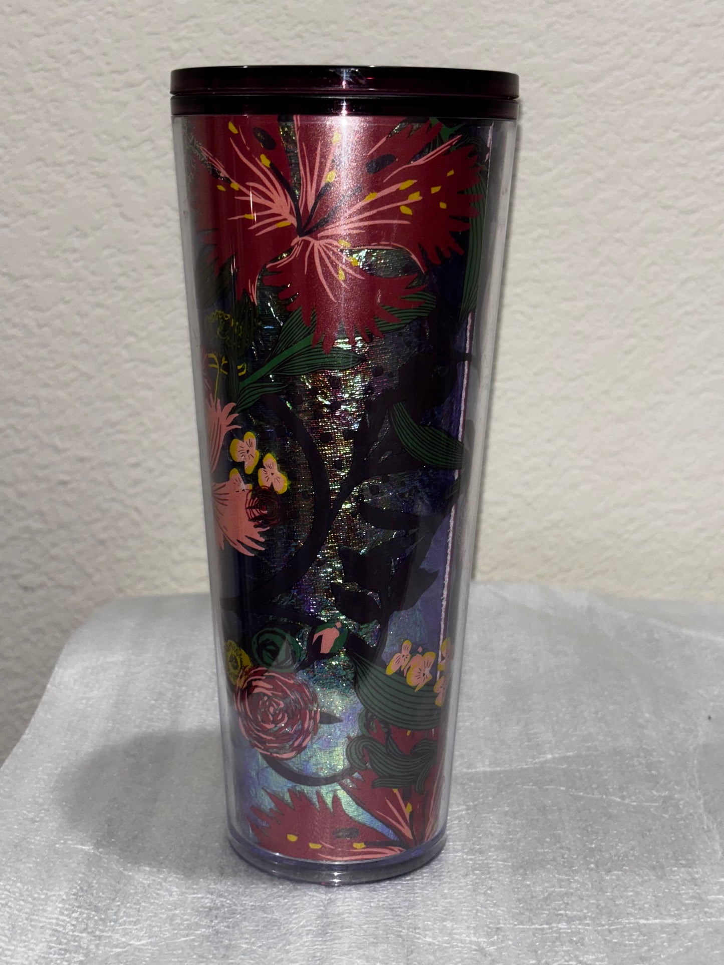 Starbucks Multicolor Floral Metallic Travel Cup size 24oz
