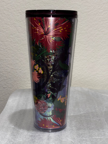 Starbucks Multicolor Floral Metallic Travel Cup size 24oz