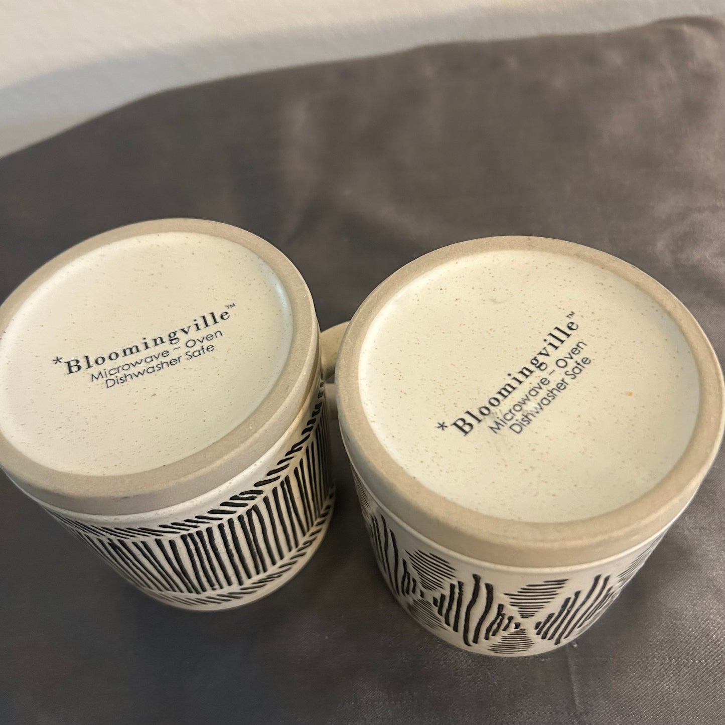 Mugs Black and Cream With Geometric Design by Bloomingville set of 2